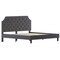 Merrick Lane Provence Platform Bed with Slatted Support Contemporary Tufted Upholstery with Accent Nail Trim